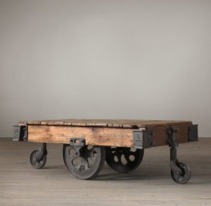 Restored Industrial Cart - Angled View